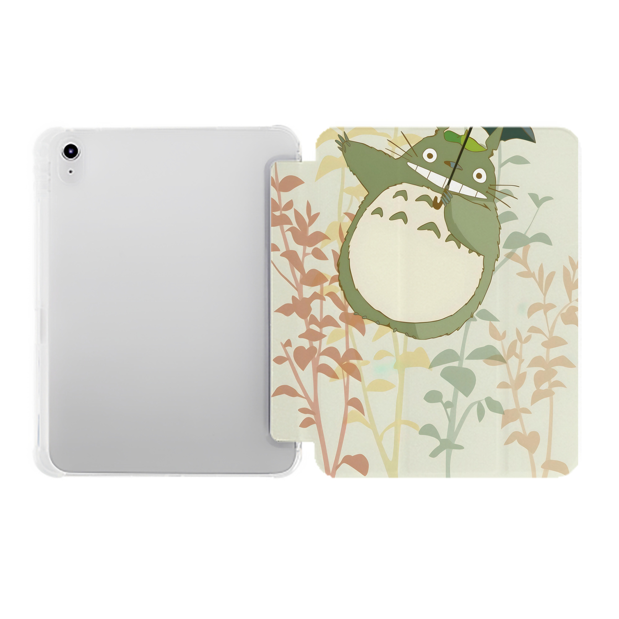 （画像用） となりのトトロ 草壁メイ 草壁サツキ My Neighbor Totoro Satsuki Kusakabe Mei Kusakabe IPad ケース ペン収納付き 三つ折りスタンド PUレザー×シリコン 対応機種9.5/10.5/10.9インチ